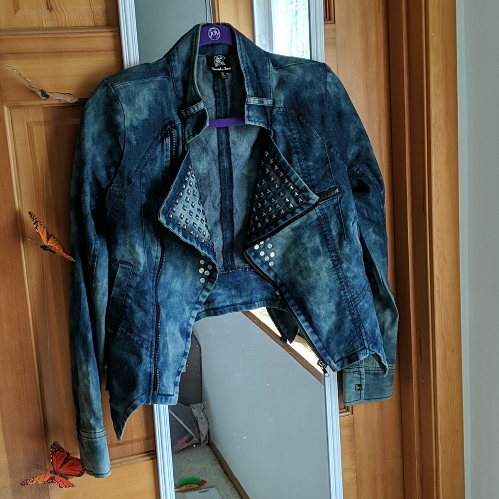 Studded Denim Jacket (Blue)